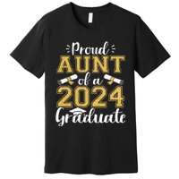 Proud Aunt Of A Class Of 2024 Graduate Funny Senior Aunt Premium T-Shirt