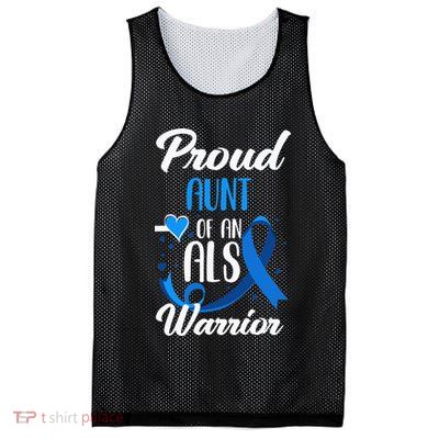 Proud Aunt Of An ALS Warrior Niece Nephew ALS Awareness Mesh Reversible Basketball Jersey Tank