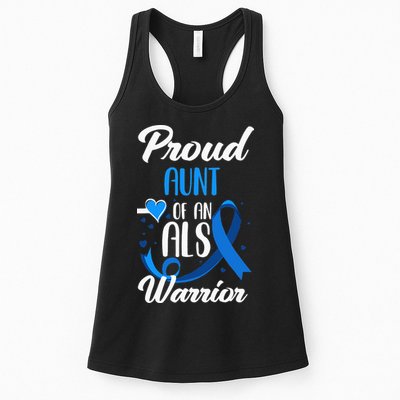 Proud Aunt Of An ALS Warrior Niece Nephew ALS Awareness Womens Tank Top