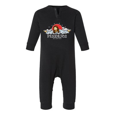 Pendejos All Of You Jesus Sarcastic Humor Infant Fleece One Piece