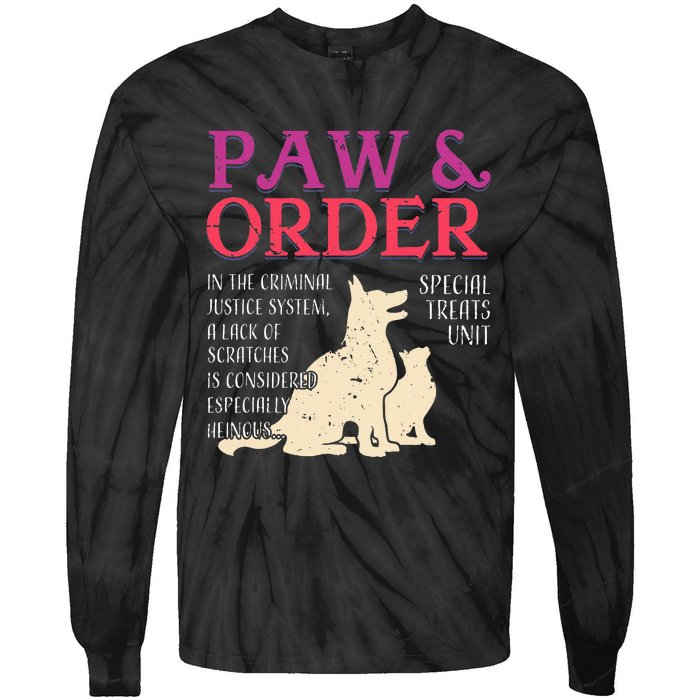 Paw And Order Special Feline Unit Pets Training Dog Cat Tie-Dye Long Sleeve Shirt