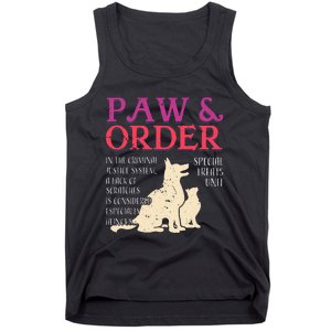 Paw And Order Special Feline Unit Pets Training Dog Cat Tank Top