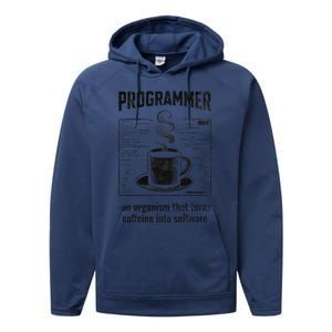 Programmer An Organism That Turns Caffeine Into Software Performance Fleece Hoodie