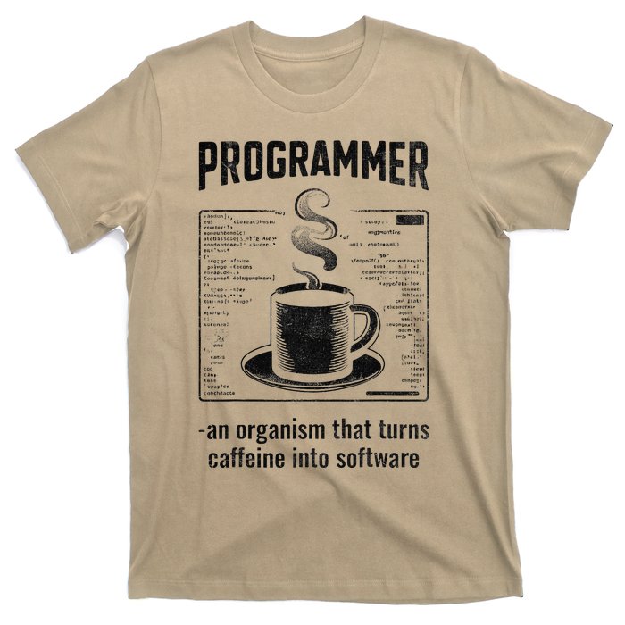 Programmer An Organism That Turns Caffeine Into Software T-Shirt