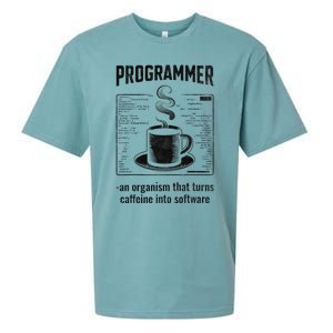 Programmer An Organism That Turns Caffeine Into Software Sueded Cloud Jersey T-Shirt