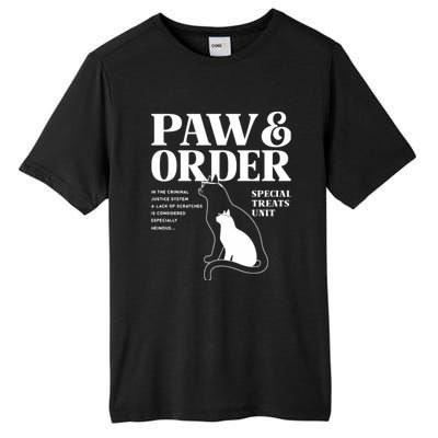 Paw And Order Cats Special Treat Unit Gift For Pet Lover Tall Fusion ChromaSoft Performance T-Shirt