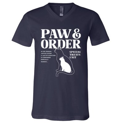 Paw And Order Cats Special Treat Unit Gift For Pet Lover V-Neck T-Shirt