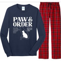 Paw And Order Cats Special Treat Unit Gift For Pet Lover Long Sleeve Pajama Set