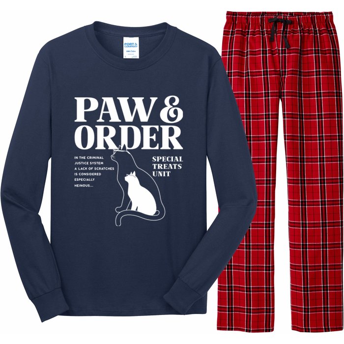 Paw And Order Cats Special Treat Unit Gift For Pet Lover Long Sleeve Pajama Set