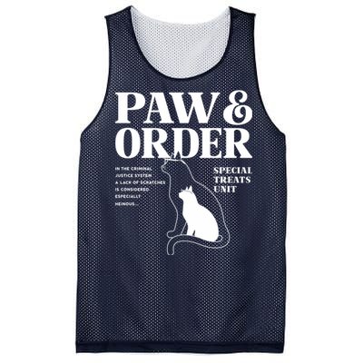 Paw And Order Cats Special Treat Unit Gift For Pet Lover Mesh Reversible Basketball Jersey Tank