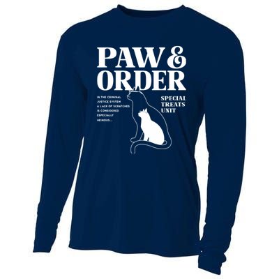 Paw And Order Cats Special Treat Unit Gift For Pet Lover Cooling Performance Long Sleeve Crew