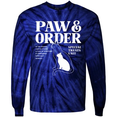 Paw And Order Cats Special Treat Unit Gift For Pet Lover Tie-Dye Long Sleeve Shirt