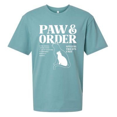 Paw And Order Cats Special Treat Unit Gift For Pet Lover Sueded Cloud Jersey T-Shirt