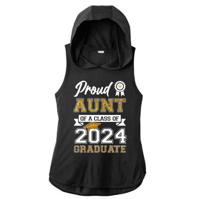 Proud Aunt Of The Class Of 2024 Graduate Ladies PosiCharge Tri-Blend Wicking Draft Hoodie Tank