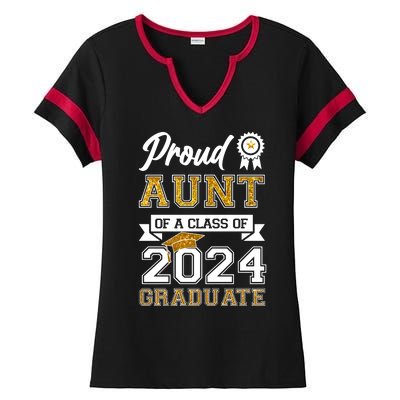 Proud Aunt Of The Class Of 2024 Graduate Ladies Halftime Notch Neck Tee