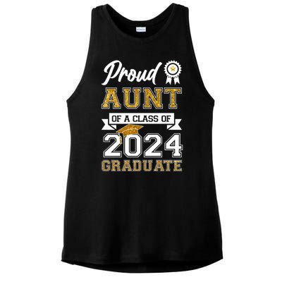 Proud Aunt Of The Class Of 2024 Graduate Ladies PosiCharge Tri-Blend Wicking Tank