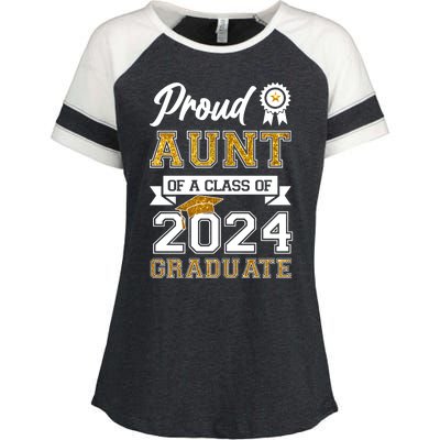 Proud Aunt Of The Class Of 2024 Graduate Enza Ladies Jersey Colorblock Tee