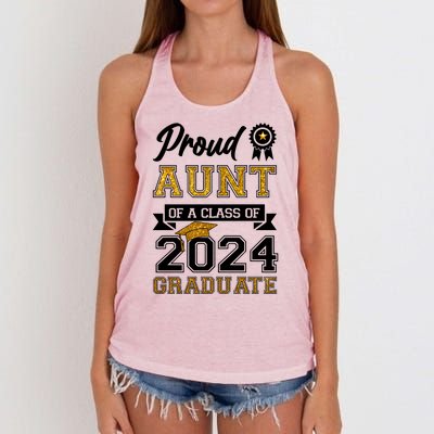 Proud Aunt Of The Class Of 2024 Graduate Women's Knotted Racerback Tank