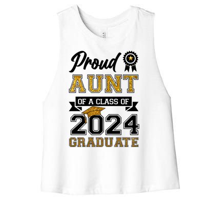 Proud Aunt Of The Class Of 2024 Graduate Women's Racerback Cropped Tank