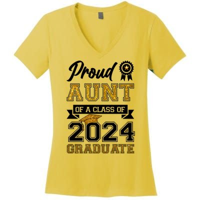 Proud Aunt Of The Class Of 2024 Graduate Women's V-Neck T-Shirt