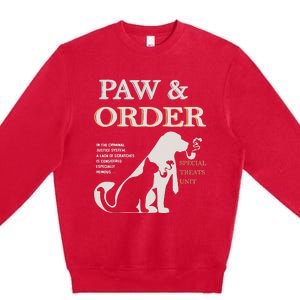 Paw and Order Special Feline Unit Pets Training Dog And Cat Premium Crewneck Sweatshirt