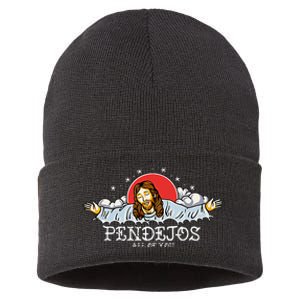 Pendejos All Of You Jesus Sarcastic Humor Sustainable Knit Beanie