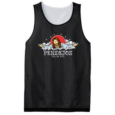 Pendejos All Of You Jesus Sarcastic Humor Mesh Reversible Basketball Jersey Tank