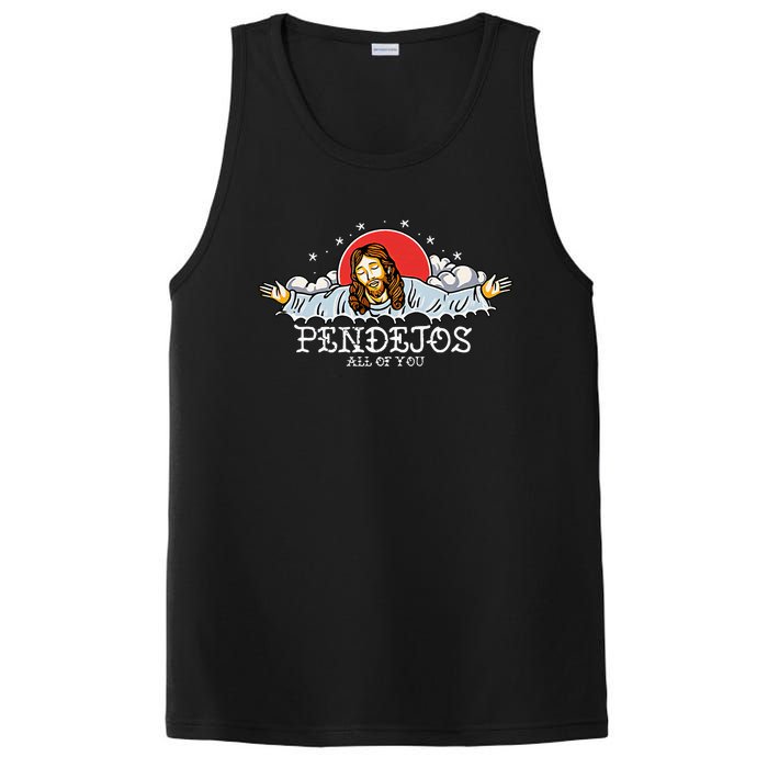 Pendejos All Of You Jesus Sarcastic Humor PosiCharge Competitor Tank