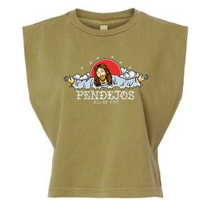 Pendejos All Of You Jesus Sarcastic Humor Garment-Dyed Women's Muscle Tee