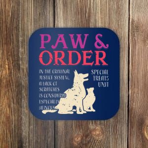 Paw And Order Special Feline Unit Pets Training Dog Cat Coaster