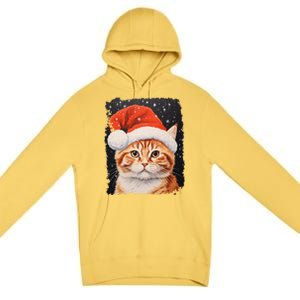 Pop Art Orange Ginger Cat Christmas Gift Premium Pullover Hoodie