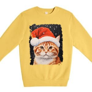 Pop Art Orange Ginger Cat Christmas Gift Premium Crewneck Sweatshirt