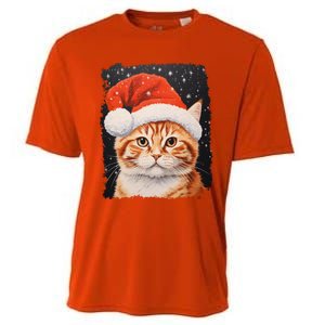 Pop Art Orange Ginger Cat Christmas Gift Cooling Performance Crew T-Shirt