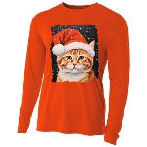 Pop Art Orange Ginger Cat Christmas Gift Cooling Performance Long Sleeve Crew