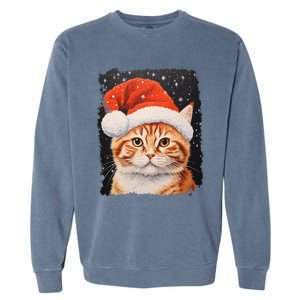 Pop Art Orange Ginger Cat Christmas Gift Garment-Dyed Sweatshirt