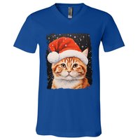 Pop Art Orange Ginger Cat Christmas Gift V-Neck T-Shirt