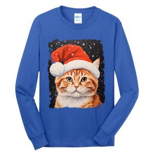 Pop Art Orange Ginger Cat Christmas Gift Tall Long Sleeve T-Shirt