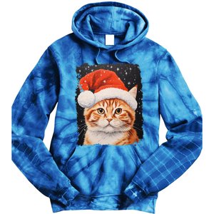 Pop Art Orange Ginger Cat Christmas Gift Tie Dye Hoodie