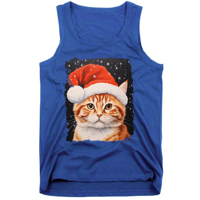 Pop Art Orange Ginger Cat Christmas Gift Tank Top