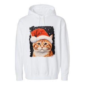 Pop Art Orange Ginger Cat Christmas Gift Garment-Dyed Fleece Hoodie