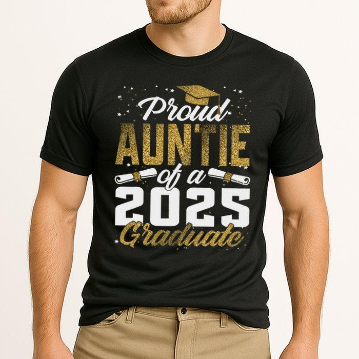 Proud Auntie Of A Class Of 2025 Graduate Senior Graduation Cooling Performance Crew T-Shirt