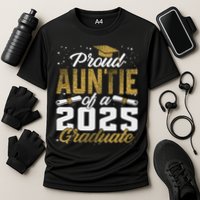 Proud Auntie Of A Class Of 2025 Graduate Senior Graduation Cooling Performance Crew T-Shirt