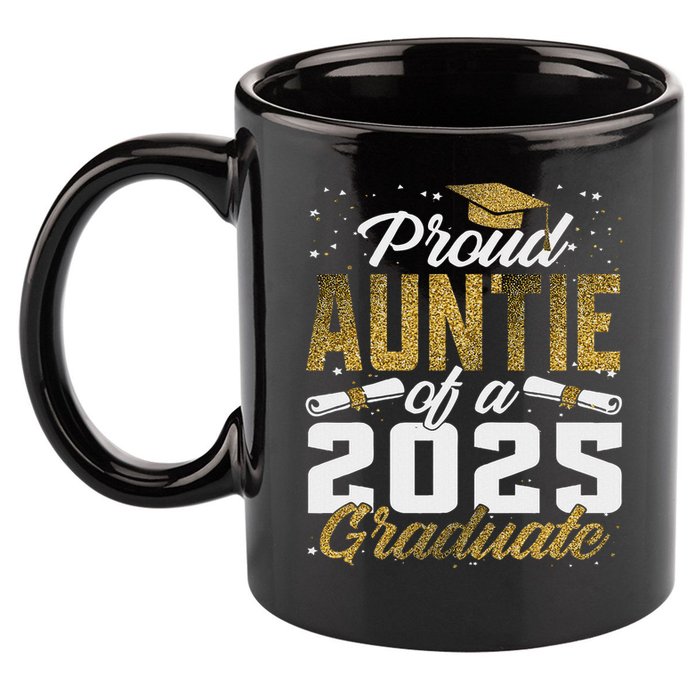 Proud Auntie Of A Class Of 2025 Graduate Senior Graduation 11oz C Handle Ceramic Mug