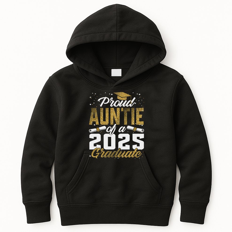 Proud Auntie Of A Class Of 2025 Graduate Senior Graduation Kids Hoodie