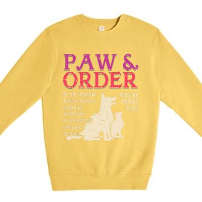 Paw And Order Special Feline Unit Pets Training Dog Cat Premium Crewneck Sweatshirt