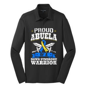 Proud Abuela Of A Down Syndrome Warrior Trisomy 21 Grandma Silk Touch Performance Long Sleeve Polo