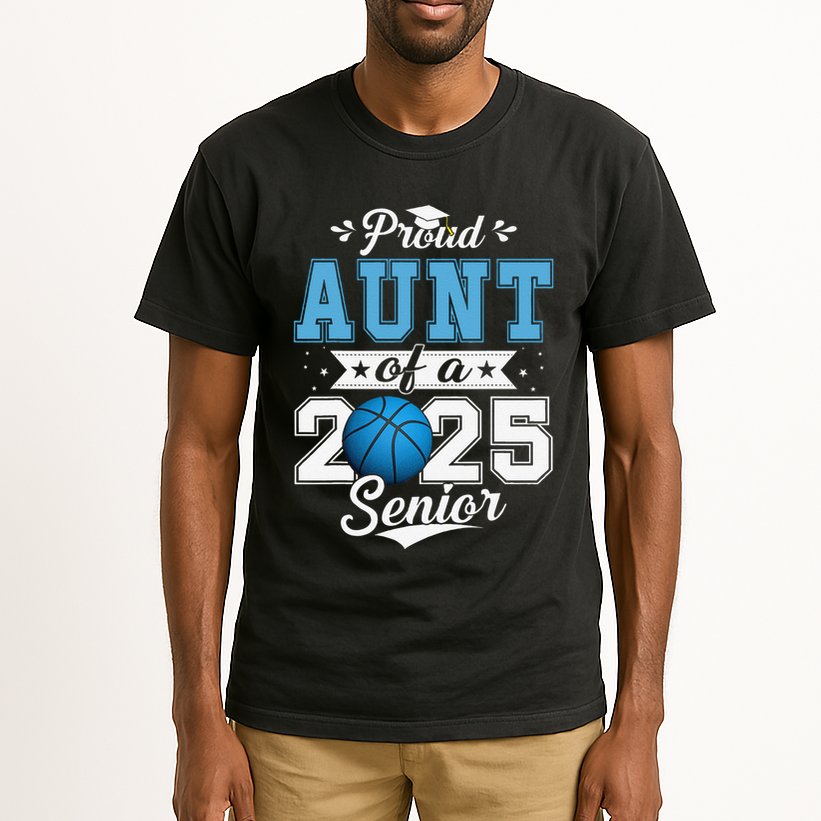 Proud Aunt Of A 2025 Senior Graduate Basketball Gift Tall T-Shirt