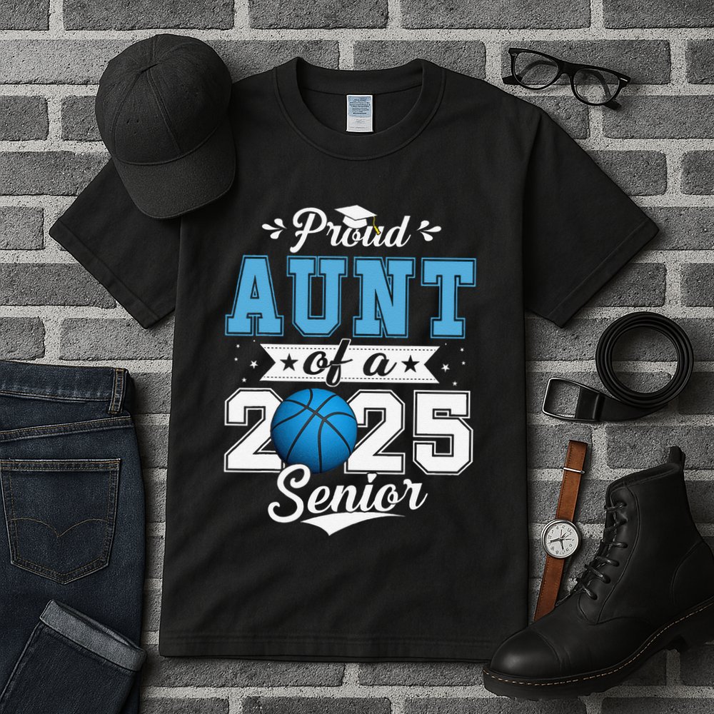 Proud Aunt Of A 2025 Senior Graduate Basketball Gift Tall T-Shirt