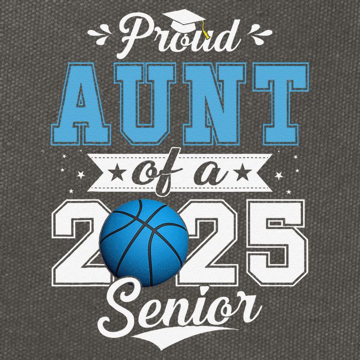 Proud Aunt Of A 2025 Senior Graduate Basketball Gift Cotton Canvas Backpack