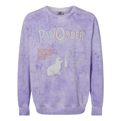 Paw And Order Special Feline Unit Pets Training Dog Cat Colorblast Crewneck Sweatshirt